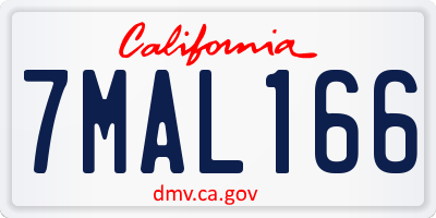 CA license plate 7MAL166