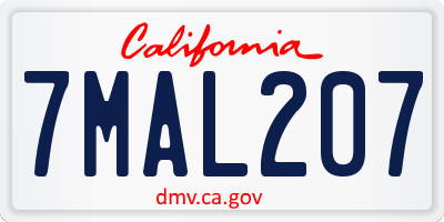 CA license plate 7MAL207