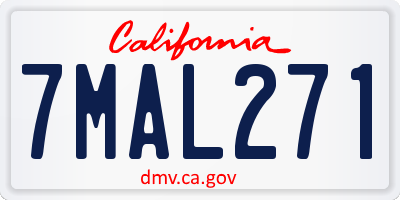 CA license plate 7MAL271