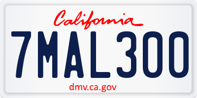 CA license plate 7MAL300
