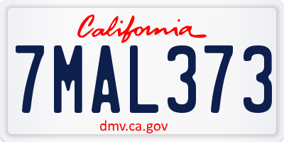 CA license plate 7MAL373