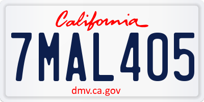 CA license plate 7MAL405