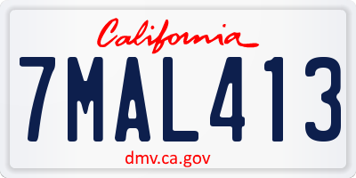 CA license plate 7MAL413