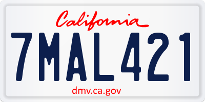 CA license plate 7MAL421