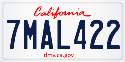 CA license plate 7MAL422