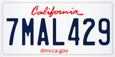 CA license plate 7MAL429