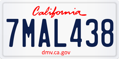 CA license plate 7MAL438