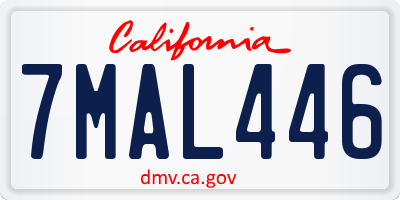 CA license plate 7MAL446