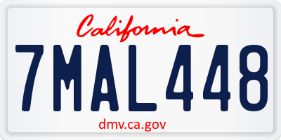 CA license plate 7MAL448