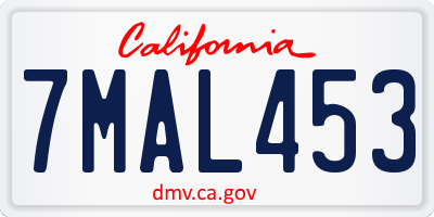 CA license plate 7MAL453