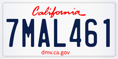 CA license plate 7MAL461