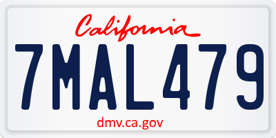 CA license plate 7MAL479