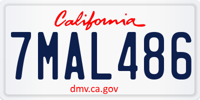 CA license plate 7MAL486