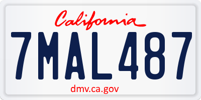 CA license plate 7MAL487