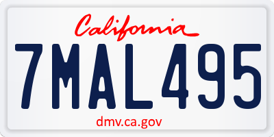 CA license plate 7MAL495