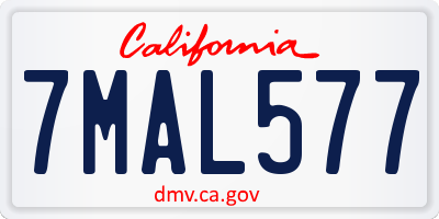 CA license plate 7MAL577