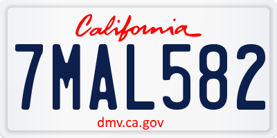 CA license plate 7MAL582
