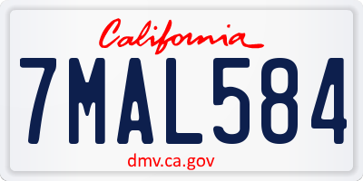 CA license plate 7MAL584