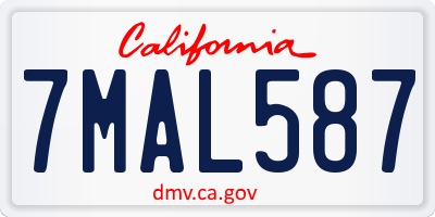 CA license plate 7MAL587