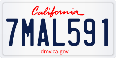 CA license plate 7MAL591