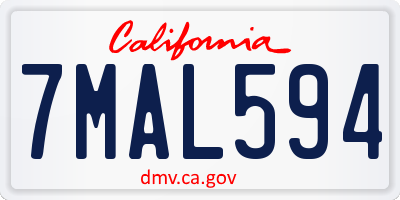 CA license plate 7MAL594