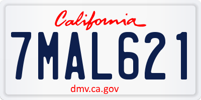CA license plate 7MAL621
