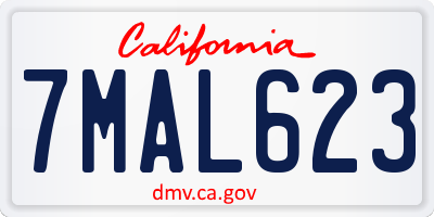 CA license plate 7MAL623