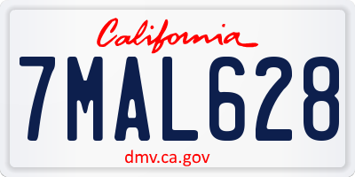CA license plate 7MAL628