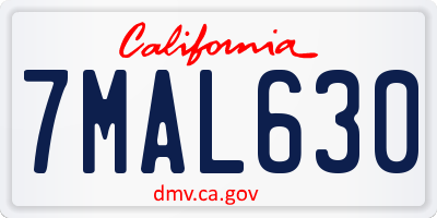 CA license plate 7MAL630