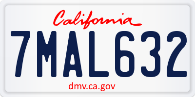 CA license plate 7MAL632