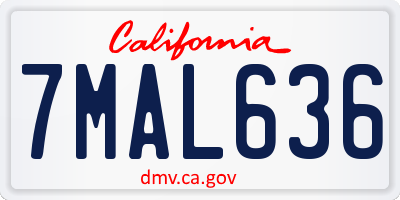 CA license plate 7MAL636