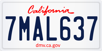 CA license plate 7MAL637