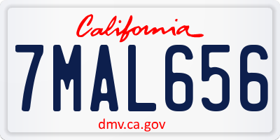 CA license plate 7MAL656