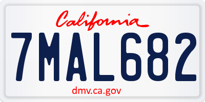 CA license plate 7MAL682