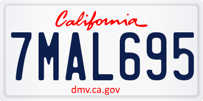 CA license plate 7MAL695