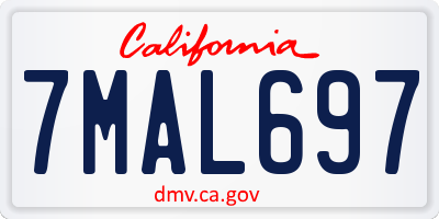 CA license plate 7MAL697