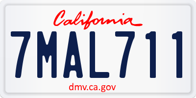 CA license plate 7MAL711