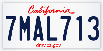 CA license plate 7MAL713