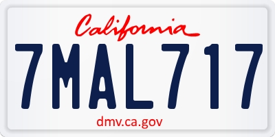 CA license plate 7MAL717