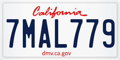 CA license plate 7MAL779