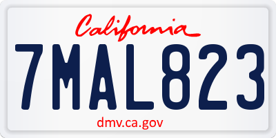 CA license plate 7MAL823