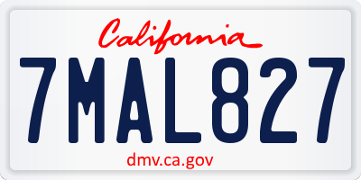 CA license plate 7MAL827