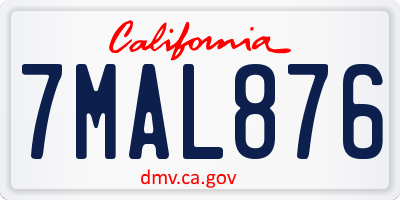 CA license plate 7MAL876