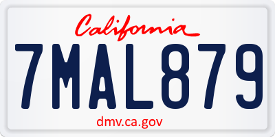 CA license plate 7MAL879