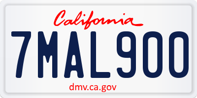 CA license plate 7MAL900