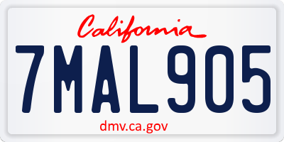 CA license plate 7MAL905