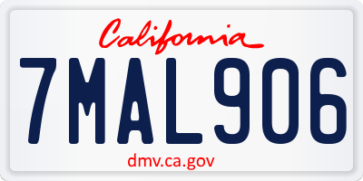 CA license plate 7MAL906
