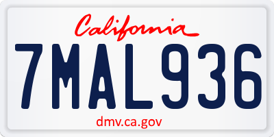 CA license plate 7MAL936