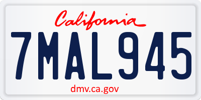 CA license plate 7MAL945