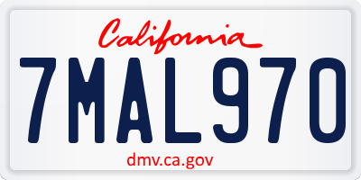 CA license plate 7MAL970